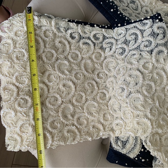 Vintage Jeans Lace Embellished with beads - Picture 12 of 12